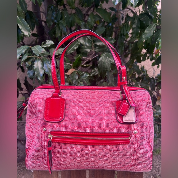 Coach Handbags - Coach Poppy in Orange Red Shoulder Bag & matching wristlet mini/micro c